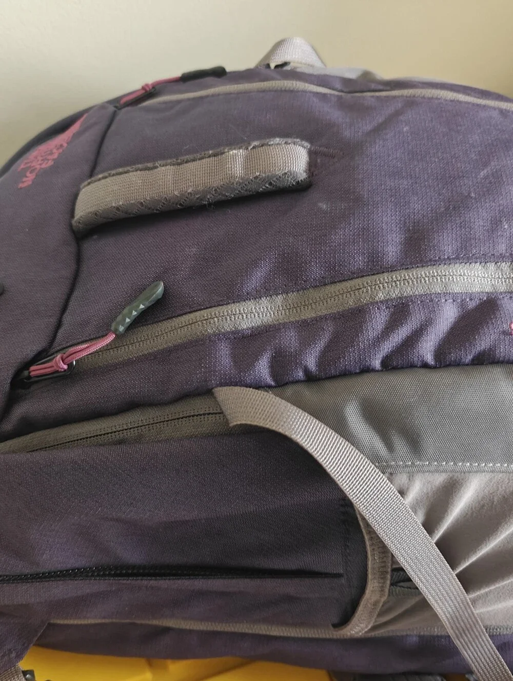 The North Face Surge Backpack EUC Gray Purple Padded